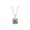 GIA Certified 1.39 Carat Zambian Emerald and Diamond Floral Box Pendant Necklace