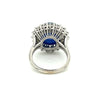 GIA Certified 25 Carat Cabochon Blue Sapphire & Diamond Halo Ring in Platinum