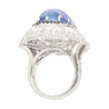 GIA Certified 26 Carat Sapphire Cabochon & Diamond Art Deco Dome 18K Ring