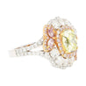 GIA Certified 2.02 Carat Cushion Cut Fancy Greenish Yellow Diamond Ring