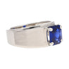 GIA Certified 2.23 Carat Square Cut Blue Sapphire Men's Matte Finish 18K Ring