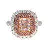 GIA Certified 2.69ct Fancy Orangy Pink Diamond Halo Ring