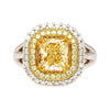 GIA Zertifiziert 2,79 Karat Fancy Light Yellow Radiant Cut Diamant 18K Gold Ring