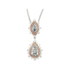 GIA Certified 3 Carat Marquise & Pear Fancy Gray Diamond Drop Pendant Necklace