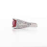 GIA Certified 3 Carat No Heat Red Spinel & Diamond Cocktail Platinum Ring