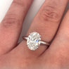 GIA Certified 3 Carat Oval Cut Lab Grown CVD Diamond Solitaire Engagement Ring in 14K White Gold