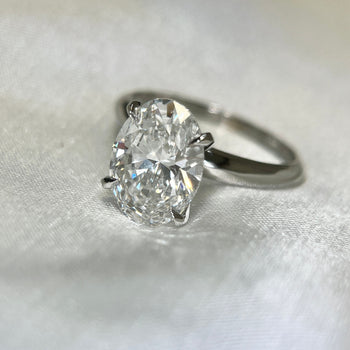 GIA Certified 3 Carat Oval Cut Lab Grown CVD Diamond Solitaire Engagement Ring in 14K White Gold – Assay Jewelers