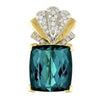 GIA Certified 35 Carat Indicolite Tourmaline & Diamond 18K Gold Pendant