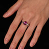 GIA Certified 3.2 Carat No Heat Pink Sapphire Oval and Diamond 3 Stone Ring