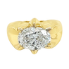 GIA Certified 3.5 Carat Lab Diamond Oval Cut Solitaire Mens Ring in 14K Yellow Gold