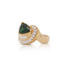 GIA Certified 3.55ct Pear Cut Tsavorite Diamond Cocktail Ring