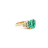 GIA Certified 4 Carat Colombian Minor Oil Emerald & Diamond Engagement Ring