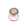 GIA Certified 4.09-carat White Opal and Diamond Halo in Platinum and Gold Ring