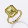 GIA Certified 4.12 Carat Fancy Yellow Radiant Cut Diamond Halo Engagement Ring