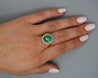 GIA Certified 4.3 Carat Colombian Emerald 18K Gold Button Sunburst Ring