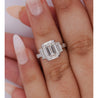 GIA Certified 4.51 Carat Emerald Cut Lab Grown Diamond in Vintage Platinum Ring