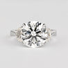 GIA Certified 5.03 Carat J/VVS1 Round Cut Diamond Ring Half Moon Cut Side Stones