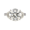 GIA Zertifiziert 5,03 Karat J/VVS1 Rundschliff Diamant Ring Halbmondschliff Seitensteine