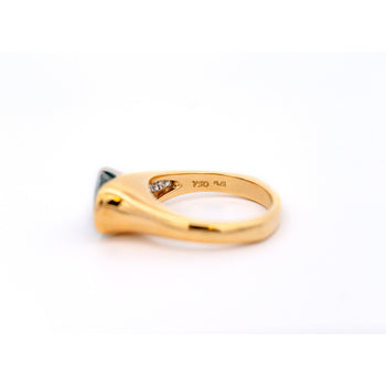 GIA Certified 5.25 Carat Oval Cut Blue Zircon & Diamond Bypass Ring Signed Richard Krementz – Assay Jewelers
