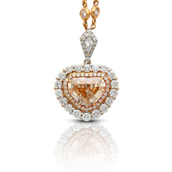 GIA Certified 5.78ct Color Shield Cut Diamond Pendant Necklace – Assay Jewelers