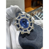 GIA Certified 8.46 Carat No Heat Blue Sapphire & Diamond Art Deco Style Ring