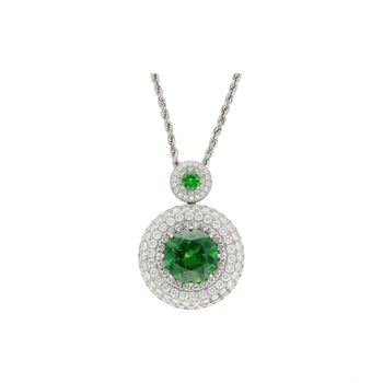 GIA Certified 8.58 Carat Demantoid Pendant Necklace in 18K White Gold – Assay Jewelers