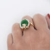 GIA Certified 9 Carat Jadeite Jade Type A and Diamond Halo Ring