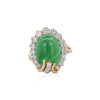 GIA-zertifizierter 9 Karat Jadeit Jade Typ A und Diamant Halo Ring