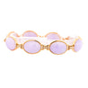 GIA Certified GUMP Signed Lavender Jadeite Jade 14K Gold Link Bracelet