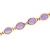 GIA Certified GUMP Signed Lavender Jadeite Jade 14K Gold Link Bracelet