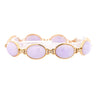 GIA Certified GUMP Signed Lavender Jadeite Jade 14K Gold Link Bracelet