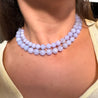 GIA Certified Gumps San Francisco Type A Lavender Jadeite Bead Necklace