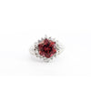 GIA Certified Hexagon Cut Pink Tourmaline with Diamond Halo Star Shape Ring in 18K White Gold