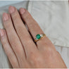 GIA Certified Minor Oil Zambian Emerald & Trillion Diamond 3-Stone Ring in 18K