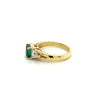 GIA Certified Minor Oil Zambian Emerald & Trillion Diamond 3-Stone Ring in 18K