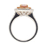 GIA Certified Orangy Pink Diamond Double Halo 18K Gold Ring