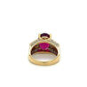 GIA Certified Oval Cut 7 Carat Purplish Red Tourmaline Ring with Diamond Sides in 18K Gold