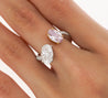 GIA Certified Oval Cut Fancy Orangy Pink & White Diamond Toi Et Moi 18K Ring