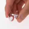 GIA Certified Oval Cut Fancy Orangy Pink & White Diamond Toi Et Moi 18K Ring