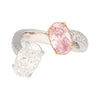 GIA Zertifizierter Ovalschliff Fancy Orangy Pink & Weißer Diamant Toi Et Moi 18K Ring