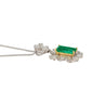 GIA & GRS Certified Natural Muzo Vivid Green Colombian Emerald Pendant Necklace with Diamonds in 18K Gold