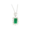 GIA & GRS Certified Natural Muzo Vivid Green Colombian Emerald Pendant Necklace with Diamonds in 18K Gold