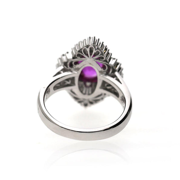 GRS 2.44 Carat Burma Vivid Pink Sapphire & Diamond Platinum Ballerina Ring