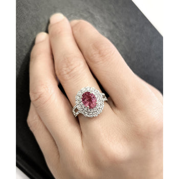 GRS Certified 2.33ct Pink Sapphire Diamond Ring 18KWhite Gold – Assay Jewelers
