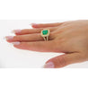 GRS Certified 2.66 Carat Minor Oil Colombian Emerald and Diamond Pave Ring