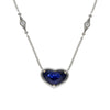 GRS Certified 4.13 Carat Heart Sapphire Diamond 18K White Gold Pendant Necklace