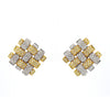 Garavelli 3.5 Ct Diamond Woven Square 18K Two-Tone Gold Clip-On Earrings