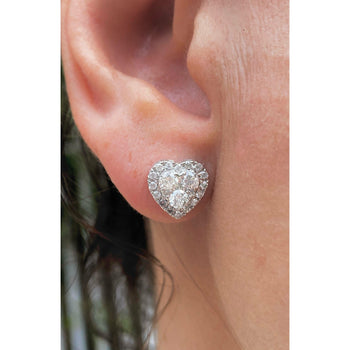 Heart Shape Diamond Stud Earrings in 18k white gold – Assay Jewelers