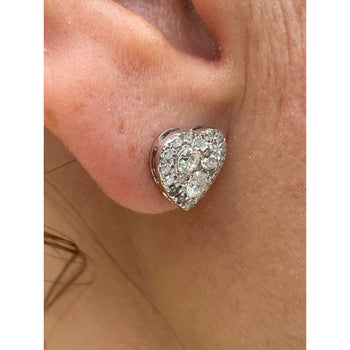 Heart Shape Diamond Stud Earrings in 18k white gold – Assay Jewelers