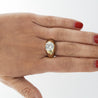 IGI Cert 3.85 Carat Lab Grown Diamond Bezel Set 14K Yellow Gold Statement Ring